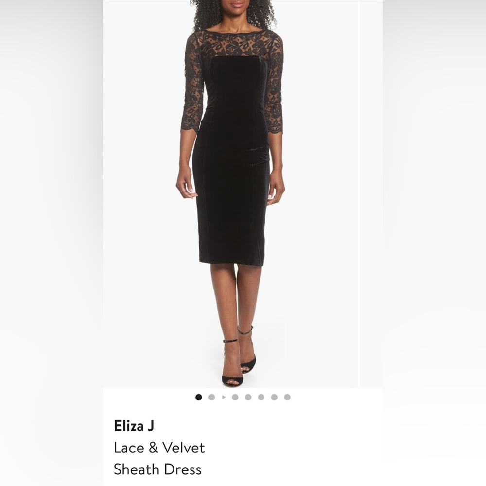 Eliza J Black Velvet Lace Dress 6